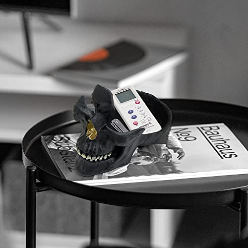 Mrlikale Skull Glasses Stand, Creative Eyeglasses Rack, Sunglasses Spectacle Display, Key Holder Resin Sculptures for Entryway, Home, Office, Desk, Nightstand (Black) - color: Black