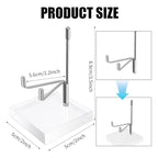 20 Pcs Adjustable Metal Arm Display Stand with Acrylic Base Silver Easel Rock Decorative Plate Holder for Picture Book Mineral Geodes Agate Coral Collection