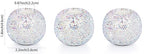 Vixdonos Round Resin Rhinestones Candlestick Holders Set of 3 Ceramic Candle Holder Bulk for Taper Candles,Silver - color: Rhinestones-silver