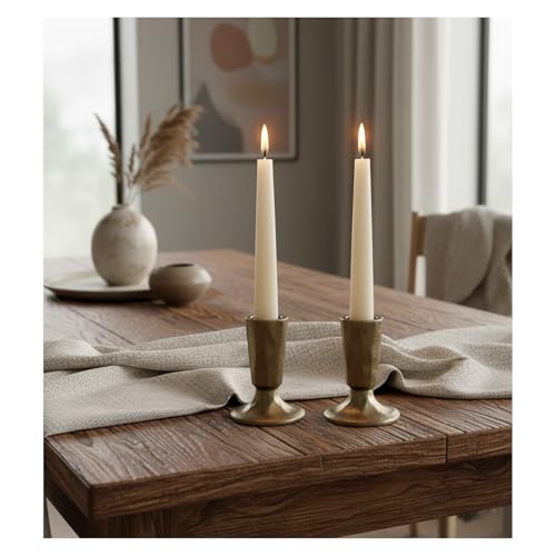 Vintage Brass Cast Iron Candlestick Holder Single Piece for Table, Mantel, Home Decor, Creates Warm Cozy Ambiance (1 pcs) - size: 1 pcs