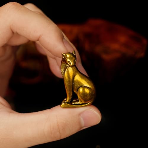 CHOVY Solid Brass Cougar Sculpture - Handcrafted Art Deco Animal Statue 100% Pure Brass, Mid-Century Modern Tabletop Decor, Vintage Collectible for Office Desk, Study & Big Cat Lover Gift - color: Cougar
