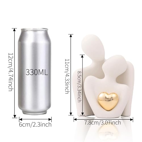 Home Decor for Couples, Mini Couple Ceramic Statue Tv Stand Decor, Bedroom Decor Love Statue Couple Knick Knacks Unique Decoration- Gifts for Her Romantic Gifts(White, 4.72in) - color: White, size: 4.72in