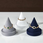 Microfiber Single Bracelet Bangle Display Stand Jewelry Bracelet Bangle Cone Display for Selling(Blue) - color: Blue