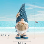 Etlemonde Beach Gnomes Statues,Ocean Gnomes,Nautical Themes Decoration,Beach, Gnome Holding a Bucket - color: Conch