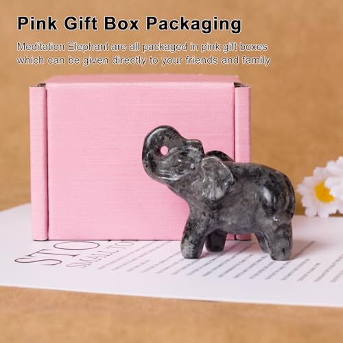 2 Inch Yooperlite Crystal Elephant Sculpture Handcrafted Healing Stone Animal Figurine Spiritual Home Decor Lucky Charm Gift for Wealth Success Positive Energy and Meditation Lovers - color: Flame Stone Elephant-02