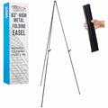 U.S. Art Supply 63" High Metal Folding Display Easel - Adjustable Height, Instantly Collapses, Holds 5 lbs - Portable Art Easel Stand - for Sign, Poster, Canvas, Painting, Picture Display - style: Standard