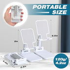 Wonderjune 12 Pcs Cell Phone Stand for Desk Phone Holder Stand Foldable Angle Height Adjustable Portable Holder Tablet for Office Travel Photography (White) - color: White