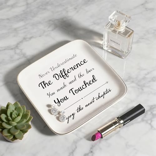 Retirement Gifts for Women - Enjoy the Next Chapter Jewelry Dish Trinket Tray for Friends Retired Women Teacher Nurse Doctor Boss Female Coworker Happy Retirement Gift - style: Enjoy the Next Chapter