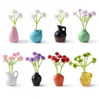 8 Pcs Cute Fridge Magnets Mini Vase Magnets for Fridge with Artificial Flowers, Tiny Ceramic Vase Refrigerator Magnets, Decorative Cute Magnets for Kitchen, Office, Locker, Whiteboard