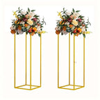 31.5inch 2 pcs Column Vases Gold Centerpieces for Table Metal Flower Stand Gold Wedding Centerpieces for Tables Party Floral Stands for Flowers - size: 31.5 Inches - 2 pcs