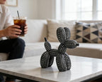 Polka Dot Balloon Dog Statue Decor, Black, Resin, Paperweight, 5 inch, Cool Stuff to Put on Shelves - color: Black