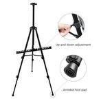 Art Artist Easel Stand for Sign,RRFTOK Metal Tripod Adjustable Easels for Painting Canvases Height from 21" to 66" with Reinforced Triangle,Carry Bag for Table-Top/Floor Drawing and Displaying,Black - style: 66B 1-Pack