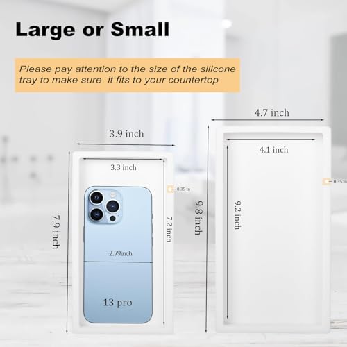 Small Silicone Bathroom Vanity Tray Rectangle Soap and Sponge Holder Kitchen Sink Organizer for Scrubber, Lotion Bottles, Perfume, Jewelry, Candle, Key Trinket Ring, White - color: White, size: 7.9" x 4.0"
