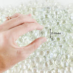Galashield Flat Glass Marbles for Vases Clear Glass Gems Beads Pebbles Vase Filler (1 LB, Approx. 105 PCS) - color: Clear, size: 1 LB