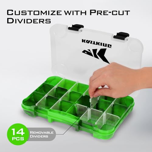 KastKing Tackle Boxes, Plastic Box, Plastic Storage Organizer Box with Removable Dividers - Fishing Tackle Storage - Box Organizer - 2 Packs /4 Packs Tackle Trays - Parts Box - color: Green Camouflage, size: 3600(4Pack)
