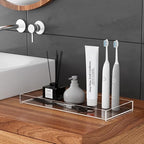 MaxGear Acrylic Vanity Tray, Clear Bathroom Storage Tray for Countertop, Toilet Tank, and Bathtub – Perfect Organizer for Perfume, Soap, Towels, Tissue, Candles, and Plants, 11.8 × 5 × 1.2 Inches