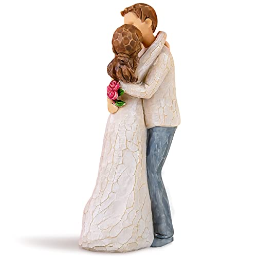 AIDLNS Couple Figurine Gift for Wife - Husband and Wife Hug Statue Hand-Painted Sculpture Romantic Anniversary Birthday Christmas Love Gifts for Girlfriend Boyfriend - color: Couple Figurine