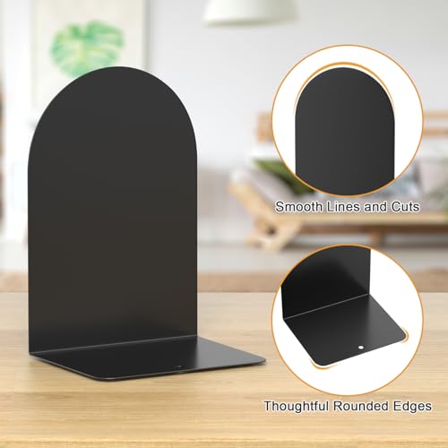 Bookend 6 Pieces, Metal Round Bookends for Shelves, Book Ends to Hold Books for Desk, Book Stopper for Home Office - style: 3 Pairs Bookends
