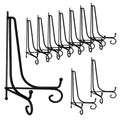 10 Packs Iron Display Stand, 10" Premium Black Iron Plate Stands Picture Stand Photo Stand for Display, Foldable Easel Stand Decorative Metal Plate Holders Display Stand for Frame Book Card Collection