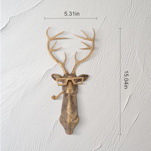 UITWMKTG Gold Animal Head Wall Decor Wall Sculpture Home Decor Statue for Living Room Office Bedroom Modern Decor for Men Women Deer - color: Deer