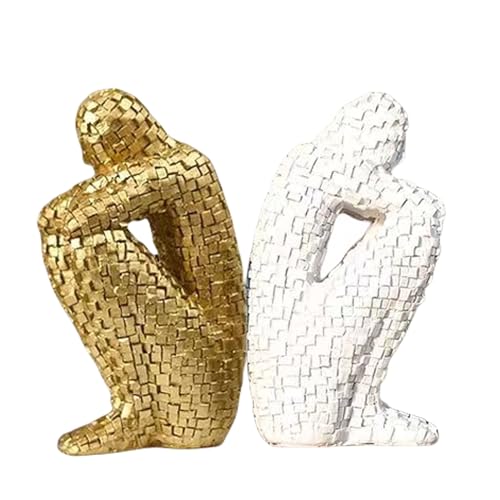 Mosaic Decorative Bookends, Modern Mosaic Abstract Sculptures, Simple Fashion Resin Abstract Statue, Modern Book Ends for Shelves, Decor Bookends for Desk, Library, Office, Shelf Decoration ( Color : - color: B