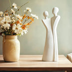 Resin Modern Abstract Sculpture, White Lovers Statues, Home Decor for Living Room, Office, Bookshelf, Gifts for Friends Love Ones - size: Lover