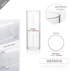 WGVI Hurricane Candle Holder Sleeve, Wide 3", Height 10", Clear Glass Cylinder Candleholder, Chimney Tube, Open Ended Candle Shade, 1 Piece - size: 3"x10"H