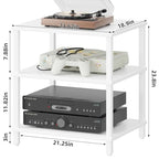 LELELINKY 3-Tier AV Media Player Stand, White Stereo Cabinet, Modern Stereo Cabine,Game Console Shelf,Wooden TV Stand,Multifunctional Entertainment Center, Suitable for Home, Conference Room - color: White, size: 3 Tier