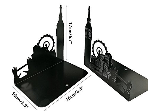 Famous Landmark of Europe and America Iron Metal Decorative Bookends Book End Book Organizer for Library School Office Home Deck Study Gift (Big Ben and London Eye) - color: London Big Ben