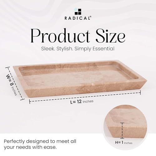 Radicaln Marble Serving Tray 12" Inches Verona Handmade Rectangle Tray for Party Supplies Modern Serving Bowl & Food Trays for Party, Cafeteria Trays for Serving Food - color: Verona