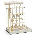 VLANDO Jewelry Stand Organizer with Ring Holder, Mothers Day Mom Gifts, Jewelry Holder Organizer with Tray, Necklace Holder Bracket Holder Earring Holder - Cloud White - color: Cloud White
