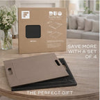 FREEFORM PLACEsMAT 2-in-1 Faux Leather Placemat & Serving Tray | Reversible Design, Lays Flat & Easy to Clean | Ottoman Food Tray, Perfect Housewarming Gift, 18” x 14” (Black & Mocha, Single)