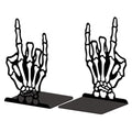 Peacoblue Metal Bookends for Shelves, Modern Decorative Heavy Duty Study Book Ends Stoppers for Office, Desk, Shelf, Room 5.3"x4.3"x7.9" Cast Iron Simple Tall Bookends 1 Pair (Skeleton Hand) - style: Skeleton Hand