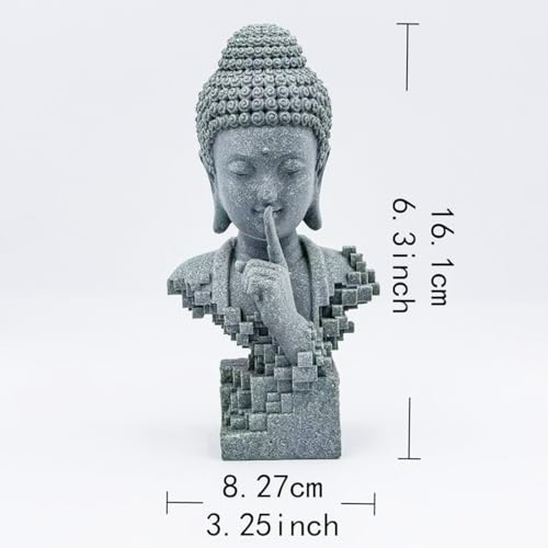 livelyfish Meditating Buddha Statue Zen Garden Statues Sandstone Thinker Buddha Sculpture Figurine for Fish Tank Aquarium Home Decorations, Gift (D) - size: D
