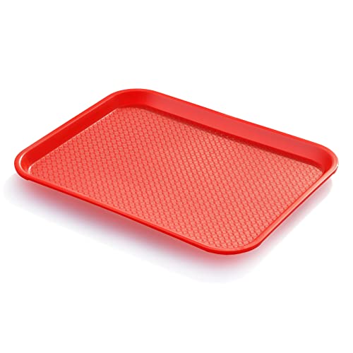 New Star Foodservice Fast Food Tray, Set of 12 (Red, 14 by 18-Inch) - color: Red, size: 14 by 18-Inch