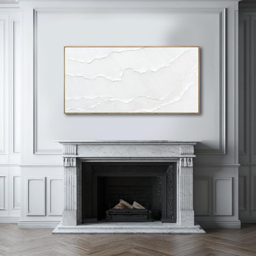 Abstract Artwork White Framed maximalist Hand-drawn Wall Art Wave poster Neutral Print Poster For Bedroom Living Room Office Decor 24x48 Inch - color: White, size: 48"L x 24"W