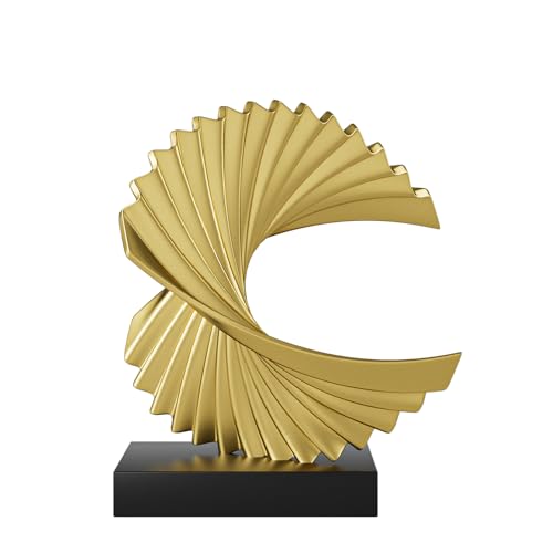 Gold Ocean Wave Statue, Modern Abstract Art, Resin Statue, Office Desk & Shelf Decor Accent for Men - color: Gold, size: Wave Statue
