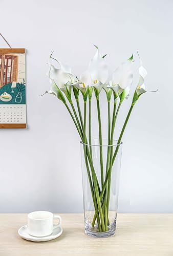 CYS EXCEL 12" Tall Clear Glass Cylinder Vase Taper Down Flower Vase with 5.5" Wide Opening Elegant Centerpiece for Weddings, Events, and Home Décor - size: 12"H x 5.5"O x 4"B