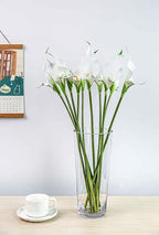 CYS EXCEL 12" Tall Clear Glass Cylinder Vase Taper Down Flower Vase with 5.5" Wide Opening Elegant Centerpiece for Weddings, Events, and Home Décor - size: 12"H x 5.5"O x 4"B