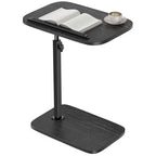 HUANUO Adjustable TV Tray, Height Adjustment TV Trays with 360° Swivel and 90° Tilt, Sturdy & Multi-Functional Sofa Table with Anti-Slip Bar, Space-Saving Side Table for Couch, Bedside, and Dining Use - color: Black