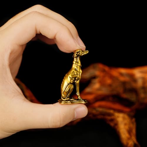 Retro 100% Solid Brass Emaciated Dog Sculpture - Skinny but Unbroken Canine Figurine, Handmade Vintage Survivor Art, Unique Gift for Dog Lovers & Collectors, Symbol of Perseverance - style: Thin Dog