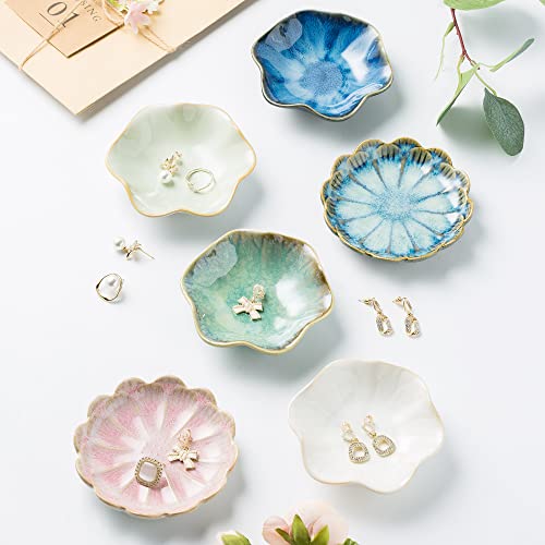 Jewelry Dish Tray, Ring Dish, Ceramic Trinket Tray, Key Bowl, Decorative Plate, for Friends Sisters Daughter Mother (Milky White) - color: Milky White