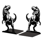 Peacoblue Metal Bookends for Shelves, Modern Decorative Heavy Duty Study Book Ends Stoppers for Office, Desk, Shelf, Room 5.3"x4.3"x7.9" Cast Iron Simple Tall Bookends 1 Pair (Tyrannosaurus Rex) - style: Tyrannosaurus Rex