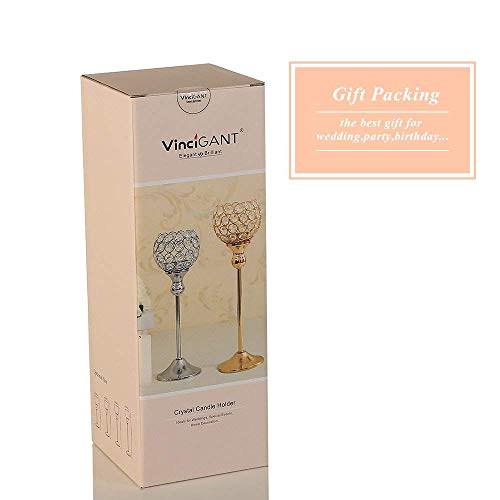 VINCIGANT Votive Candle Holders Pack of 2 for Modern Anniversary Celebration Halloween Wedding Coffee Table Decorative Centerpieces - size: 2 pcs 15" Tall