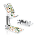 FlexiView Desk Cell Phone Stand - Adjustable Angle-iPad Holder, Universal Compatible Phone Holder for Desk - color: White Flowers