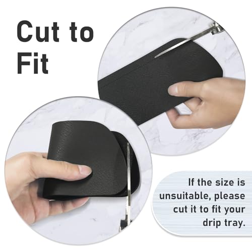 LOPNUR Refrigerator Drip Tray Catcher 2 Pack - 8.3"x3.1" Cuttable Refrigerator Mats Hide Stains, Fridge Ice Water Dispenser Absorbent Mat for Samsung Whirlpool GE, Fridge Drip Pad (Trapezoid, Black) - color: Black, size: Trapezoid - 8.3"x3.1"