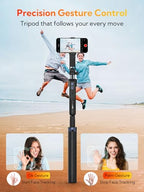 USKEYVISION 70” Auto Face Tracking Tripod, Extendable 360° Rotation Phone Tripod for iPhone and Android, Selfie Stick for iPhone w/Remote Control,Phone Holder Video Recording for TikTok(UTK-01) - size: UTK-01(auto face tracking tripod)