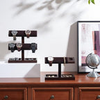 ProCase Wood Watch Display Stand Holder for Men, Wristwatch Tower with T-Bar Design, Hanging Watch Rack, Wooden Wrist Watch Tree - color: Darkbrown, size: 2-Tier