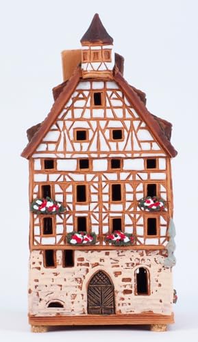 Ceramic Art Handmade Tealight Candle Holder Room Decoration Handcrafted Collectible Miniature Aroma Light House Pilatus Hause in Nurnberg, Germany B338AR