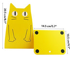 TOBSON Cute Cat Heavy Duty Bookend Nonskid Bookends Art Decoration,A Pairs(Yellow) - color: Yellow